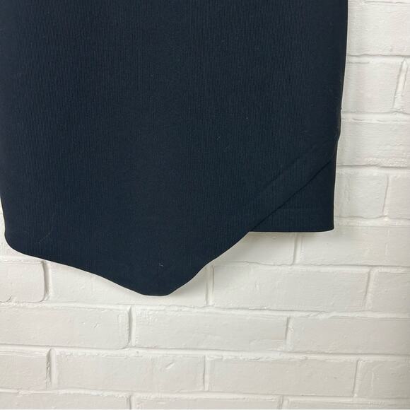 Express Black Ribbed High Neck Envelope Skirt Dress Size 8 - Picture 5 of 9